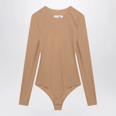 Mm6 Maison Margiela Skin-tone Bodysuit In Lycra Jersey In Nude
