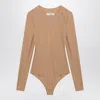 Mm6 Maison Margiela Skin-tone Bodysuit In Lycra Jersey In Multi