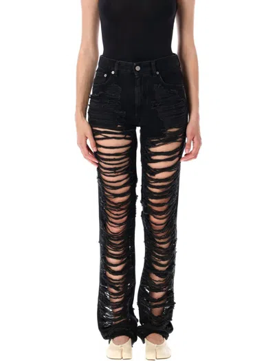 Mm6 Maison Margiela Skinny Denim Broken In Black
