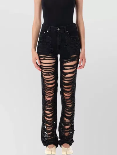 Mm6 Maison Margiela Skinny Denim Distressed Belt Loops