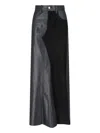 Mm6 Maison Margiela 5-pockets Leather Long Skirt In Black