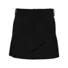 Mm6 Maison Margiela Mm6 Black Pleated Twill Mini Skirt