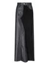 Mm6 Maison Margiela 5-pockets Leather Long Skirt In Black