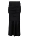 Mm6 Maison Margiela Pleated Draped Midi Skirt In Black
