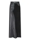 Mm6 Maison Margiela 5-pockets Leather Long Skirt In Black