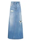 Mm6 Maison Margiela Gonna Maxi In Denim In Blue