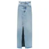 Mm6 Maison Margiela Blue Slit Denim Maxi Skirt In Blue