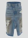 Mm6 Maison Margiela Denim Skirt In Medium Blue