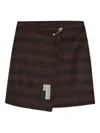 Mm6 Maison Margiela Asymmetrical Mini Skirt With Bold Stripes In Brown