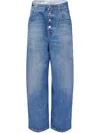 Mm6 Maison Margiela Sky Blue Wide-leg Denim Cotton Jeans In Sky Blue