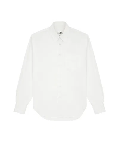 Mm6 Maison Margiela Slash-detail Cotton Shirt In White