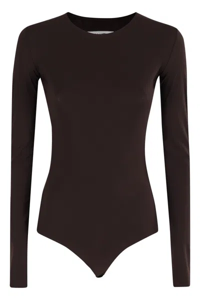 MM6 MAISON MARGIELA SLEEK BROWN BODY WITH LONG SLEEVES
