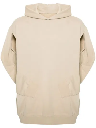 Mm6 Maison Margiela Sleeveless Cotton-blend Hoodie In Neutrals