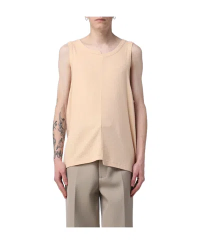 Mm6 Maison Margiela Sleeveless Cotton Tank Top In Nude
