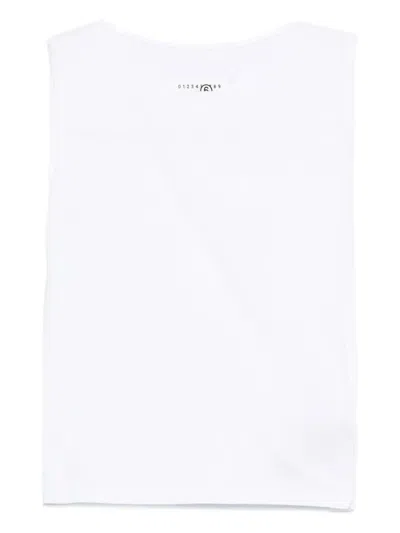 Mm6 Maison Margiela Sleeveless Cotton Top In White