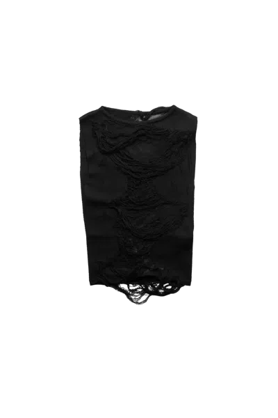 Mm6 Maison Margiela Sleeveless Distressed Top Black