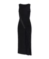 Mm6 Maison Margiela Crewneck Midi Length Sleeveless Wrap Detail Dress In Black