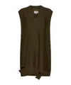 Mm6 Maison Margiela Wool-blend Knit Mini Dress In Black
