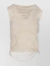 Mm6 Maison Margiela Sleeveless Lightweight Distressed Open Back Top