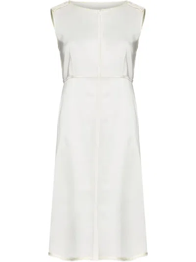 Mm6 Maison Margiela Sleeveless Midi Dress In White