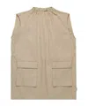 Mm6 Maison Margiela Abito Smanicato In Twill Con Tasche In Nude
