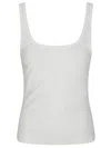 Mm6 Maison Margiela Mm6 By Maison Margiela Sleeveless Ribbed Cotton Tank Top With Crew Neck
