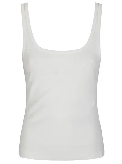 MM6 MAISON MARGIELA SLEEVELESS RIBBED COTTON TANK TOP WITH CREW NECK