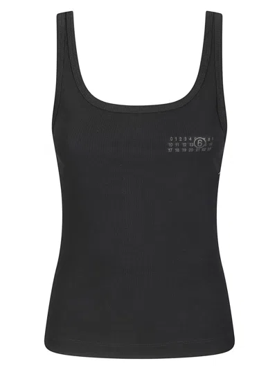 MM6 MAISON MARGIELA SLEEVELESS RIBBED COTTON TANK TOP WITH HOOK