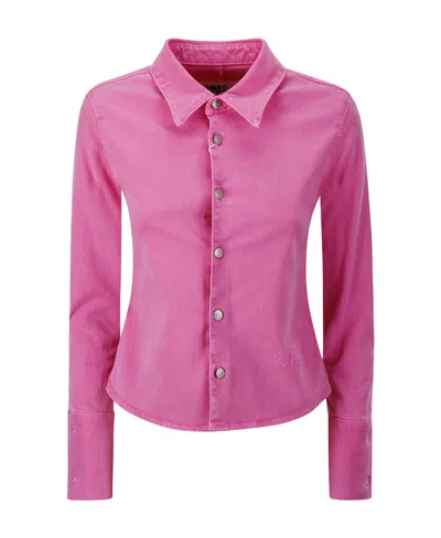 Mm6 Maison Margiela Slim-fit Long-sleeve Shirt In Pink