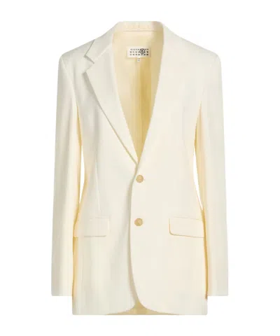 Mm6 Maison Margiela Slim Fit Single-breasted Blazer In Neutral