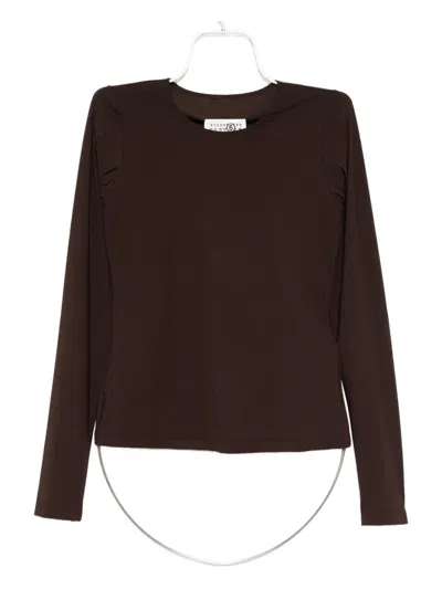 Mm6 Maison Margiela Slim-fit T-shirt In Brown