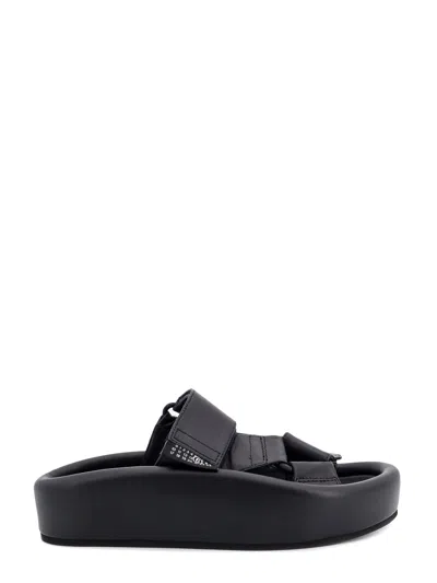 Mm6 Maison Margiela Slip-on Leather Sandals With Maxi Plateau
