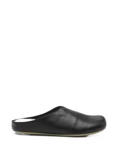 Mm6 Maison Margiela Kids' Slip-on Leather Slippers In Animal Print