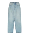 Mm6 Maison Margiela Slit Denim Maxi-skirt In Gray