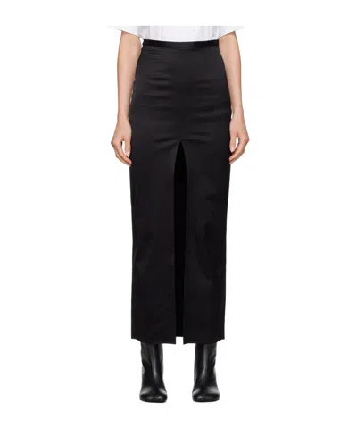 Mm6 Maison Margiela Slit Detail Skirt In Black