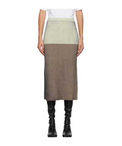 Mm6 Maison Margiela Slit Medium-length Skirt In Multicolor