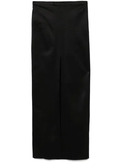 Mm6 Maison Margiela Slit Mid Skirt In Black