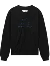 Mm6 Maison Margiela Slogan-print Gathered Sweatshirt In Black