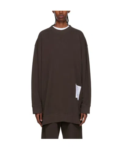 Mm6 Maison Margiela Slouchy Care Label Patch Sweatshirt In Black