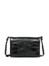 Mm6 Maison Margiela Small Croco-embossed Shoulder Bag In Black