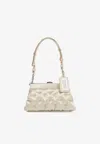 Mm6 Maison Margiela Small Glam Slam Satin Shoulder Bag In White