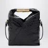Mm6 Maison Margiela Small Japanese Bag In Crocodile-embossed In Black