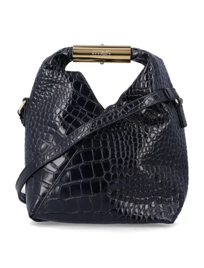 Mm6 Maison Margiela Small Japanese Crocco Print In Burgundy