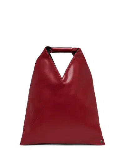 Mm6 Maison Margiela Kids' Small Japanese Triangular Tote Bag In Red