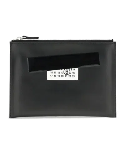 Mm6 Maison Margiela Small Leather Pouch In Pattern