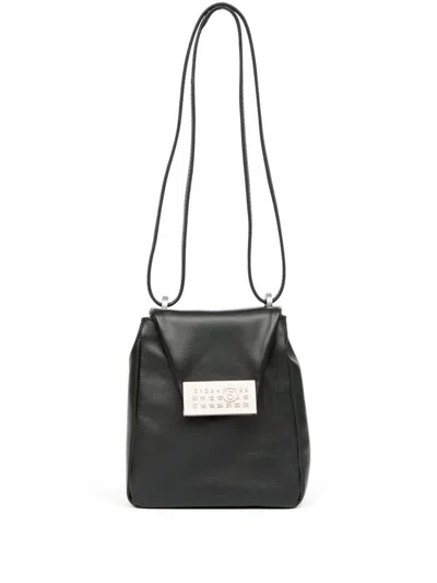 Mm6 Maison Margiela Small Numeric Leather Shoulder Bag In Black