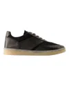 Mm6 Maison Margiela Lace Up Leather Sneakers In Black