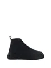 Mm6 Maison Margiela Mm6 Oversized Sole High-top Leather Sneakers In Black