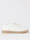 Mm6 Maison Margiela Leather Low-top Sneakers Perforated Silhouette In White