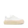 Mm6 Maison Margiela Numbers-motif Leather Sneakers In White/neutrals